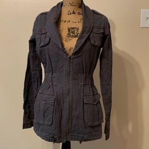 Silver Jean Co Military Insp Canvas Moto Jacket M